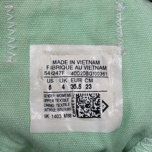 Converse All-Star -Women's Sz 6- Mint Lace Decorative Eyelets Low Skate- 544247F - Picture 9 of 9